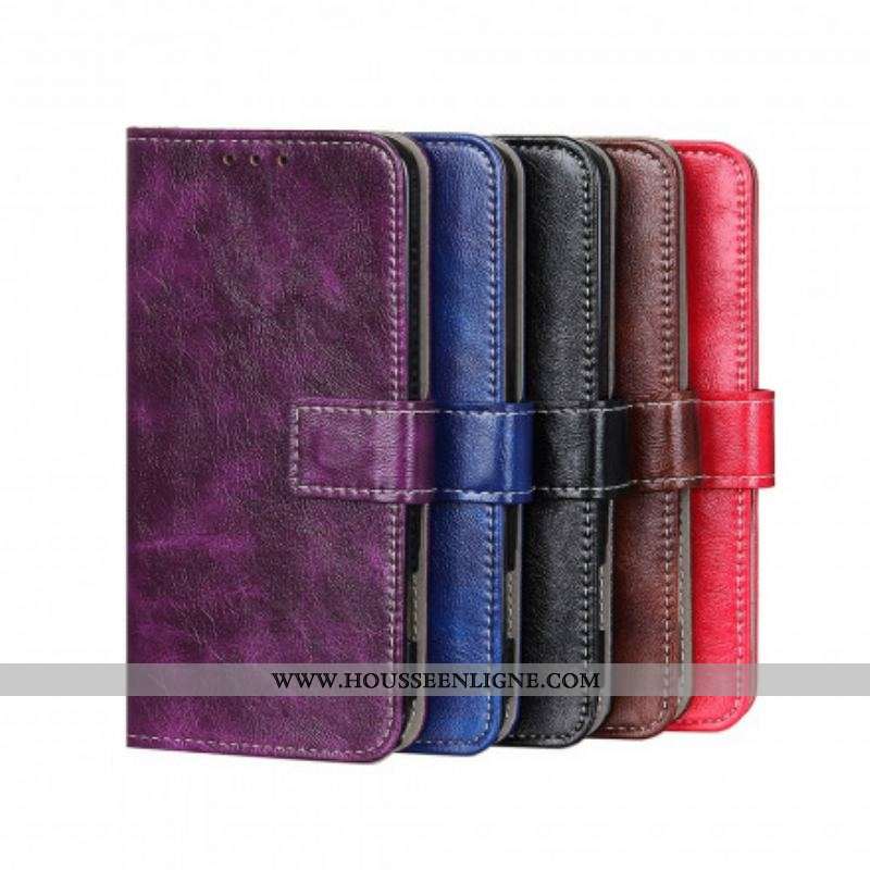 Housse Oppo Find X3 Neo Effet Cuir Coutures Apparentes