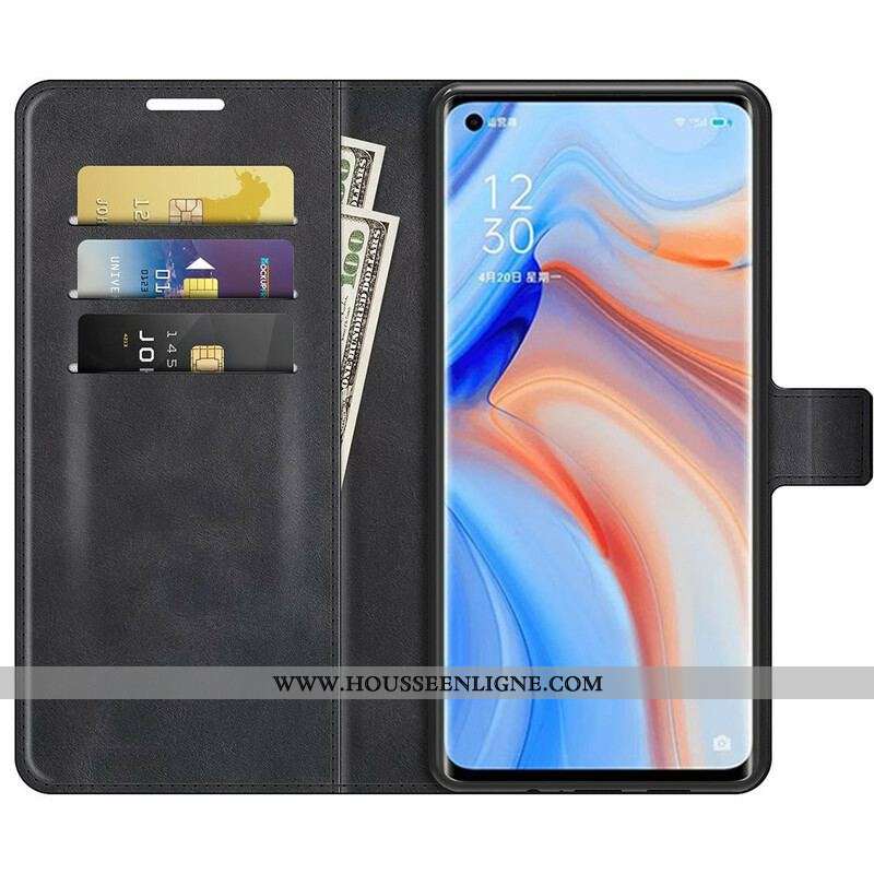 Housse Oppo Find X3 Neo Effet Cuir Slim Extrême