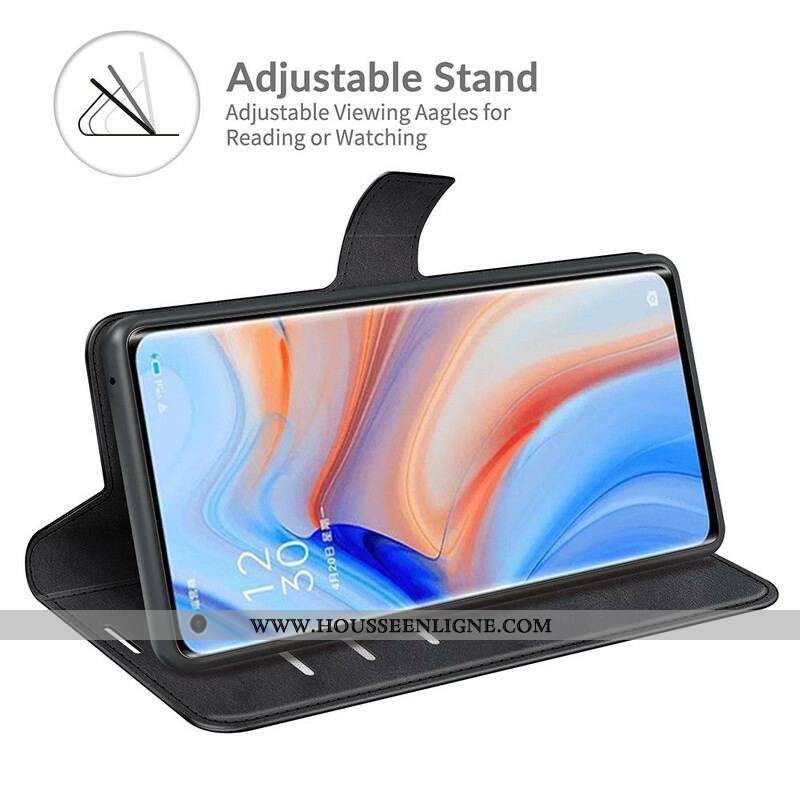 Housse Oppo Find X3 Neo Effet Cuir Slim Extrême