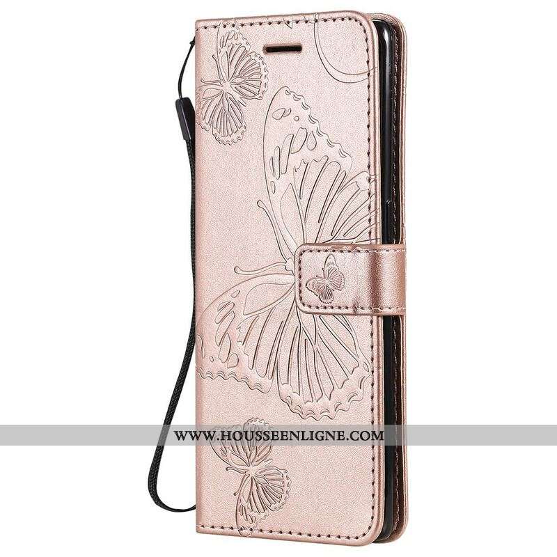 Housse Oppo Find X3 Neo Papillons et Rabat Oblique