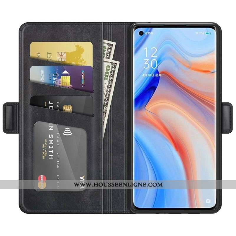 Housse Oppo Find X3 Neo Rabat Double Classique