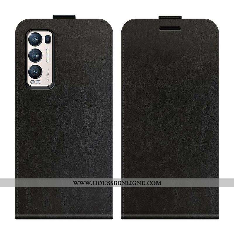 Housse Oppo Find X3 Neo Rabat Vertical Effet Cuir