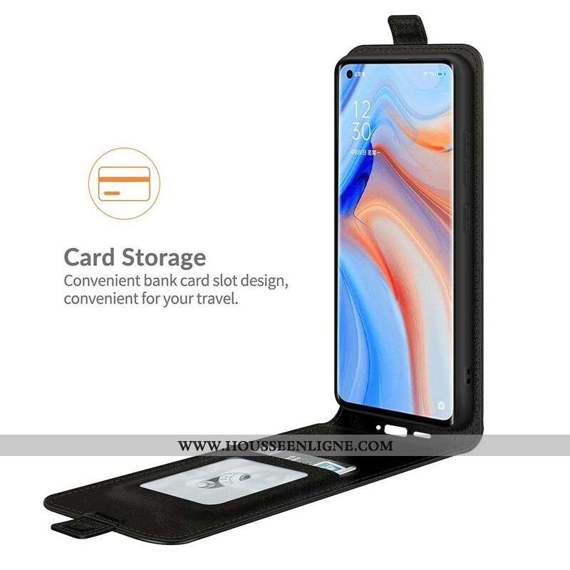 Housse Oppo Find X3 Neo Rabat Vertical Effet Cuir