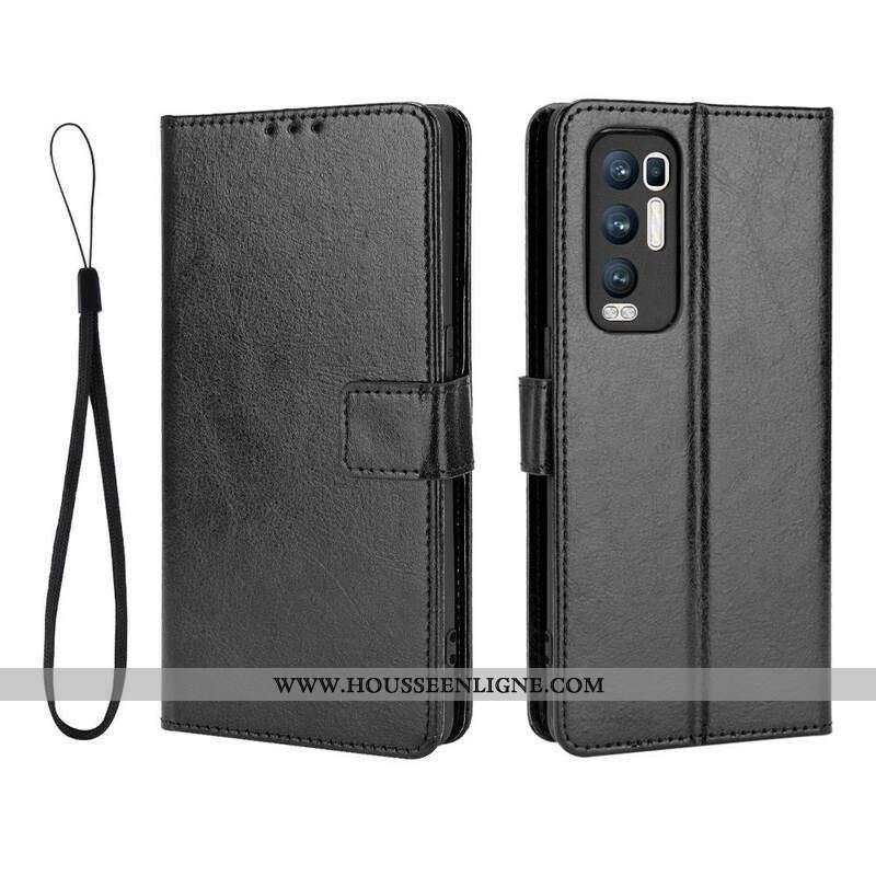 Housse Oppo Find X3 Neo Simili Cuir Flashy