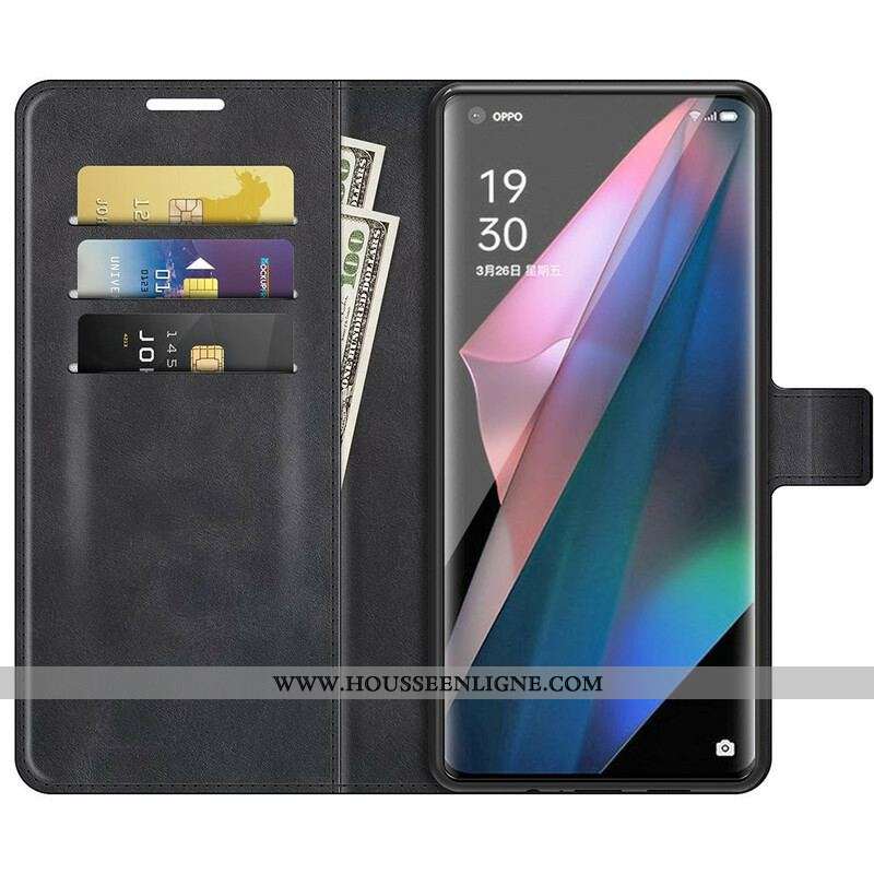 Housse Oppo Find X3 / X3 Pro Effet Cuir Slim Extrême