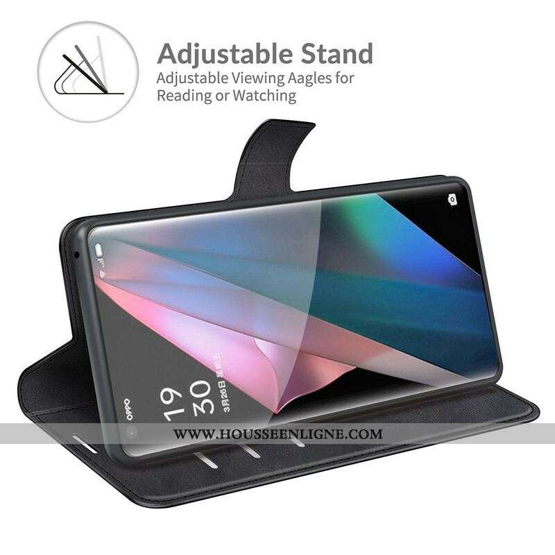 Housse Oppo Find X3 / X3 Pro Effet Cuir Slim Extrême