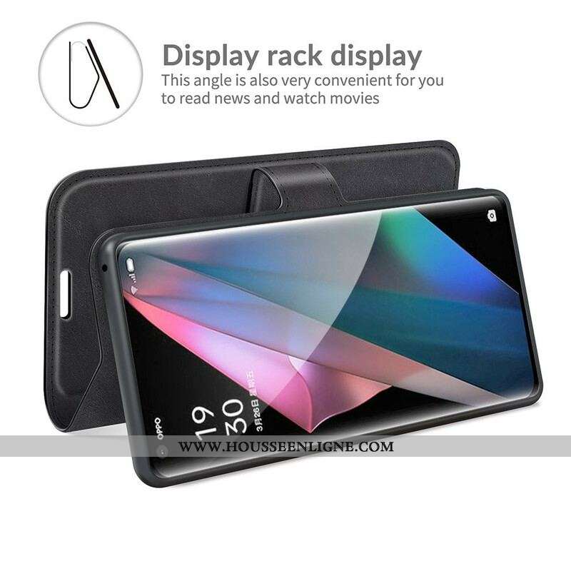 Housse Oppo Find X3 / X3 Pro Effet Cuir Slim Extrême