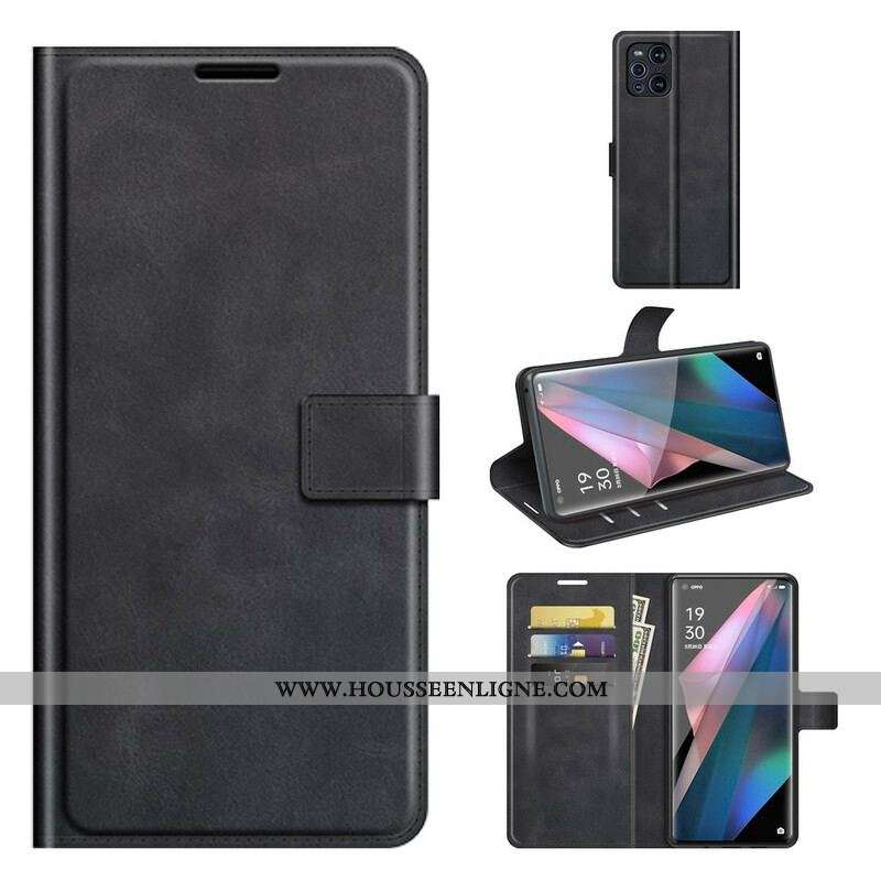 Housse Oppo Find X3 / X3 Pro Effet Cuir Slim Extrême