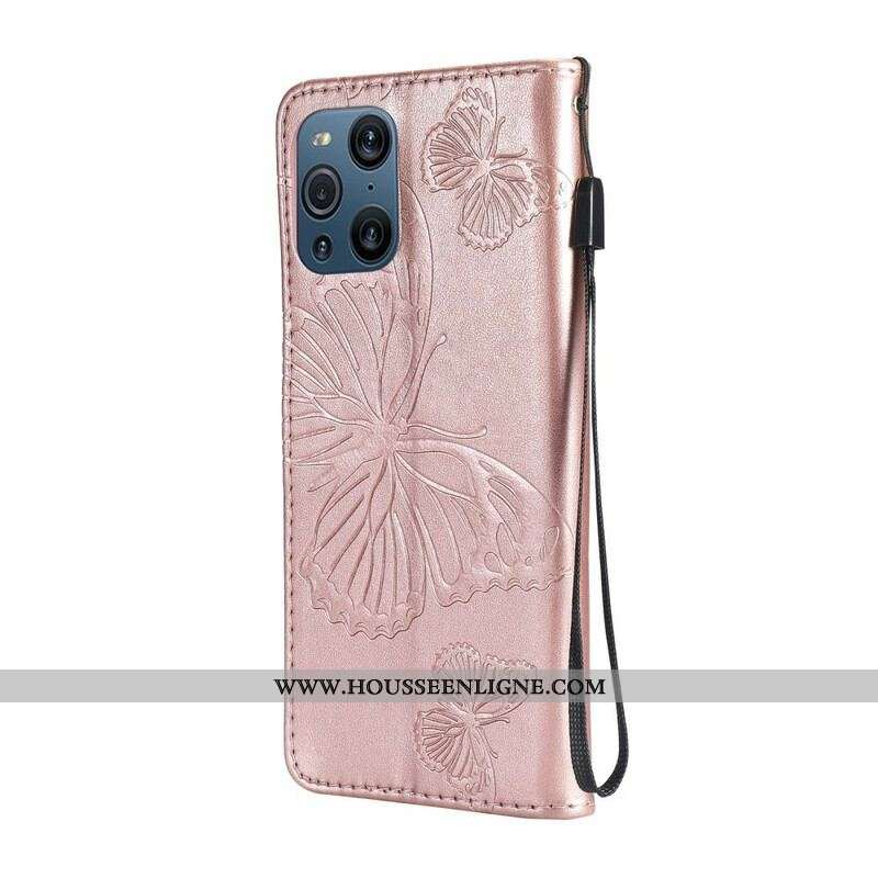 Housse Oppo Find X3 / X3 Pro Papillons et Rabat Oblique