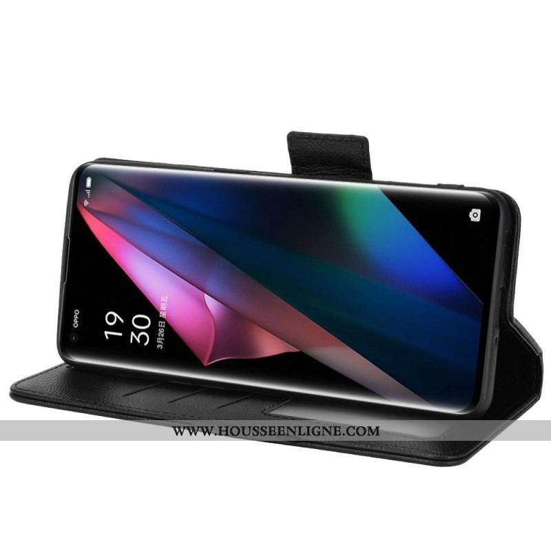 Housse Oppo Find X3 / X3 Pro Rabat Double Litchi New Colors