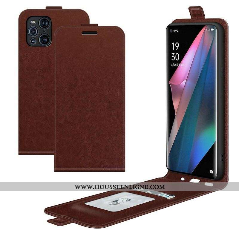 Housse Oppo Find X3 / X3 Pro Rabat Vertical Effet Cuir