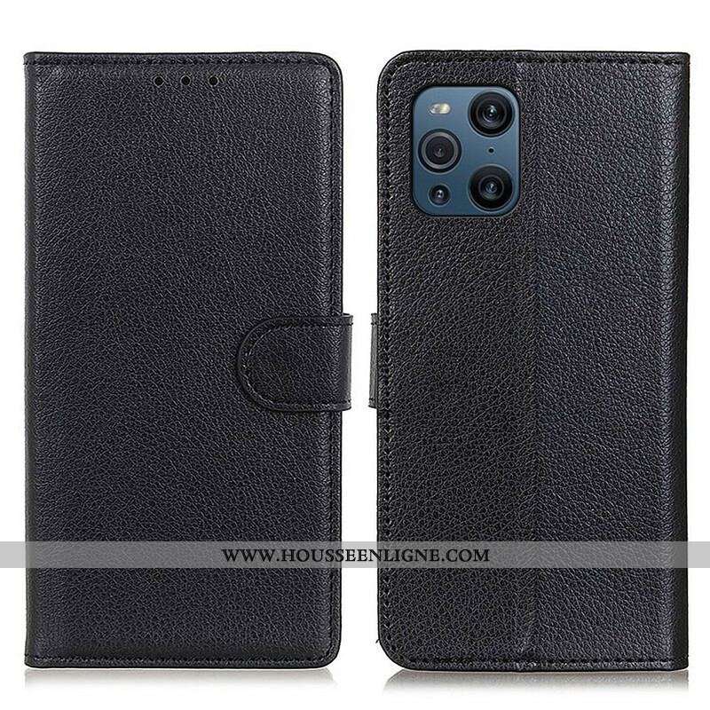 Housse Oppo Find X3 / X3 Pro Simili Cuir Litchi