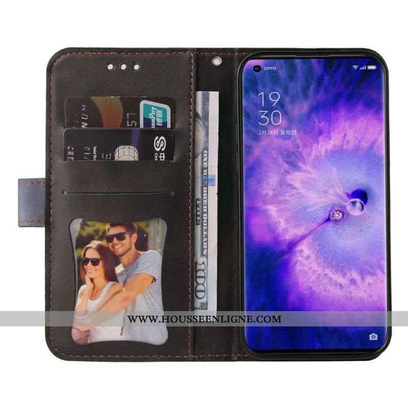 Housse Oppo Find X5 Bicolore à Lanière Premium