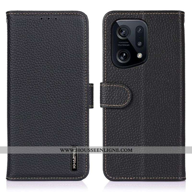Housse Oppo Find X5 Cuir Litchi KHAZNEH