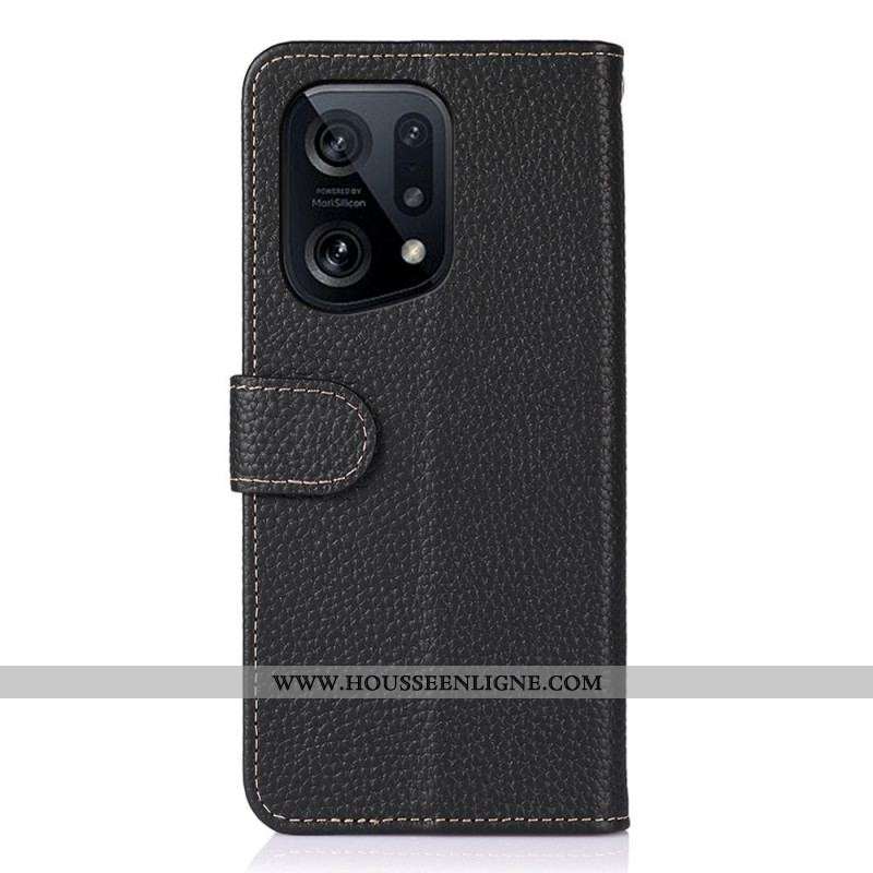 Housse Oppo Find X5 Cuir Litchi KHAZNEH