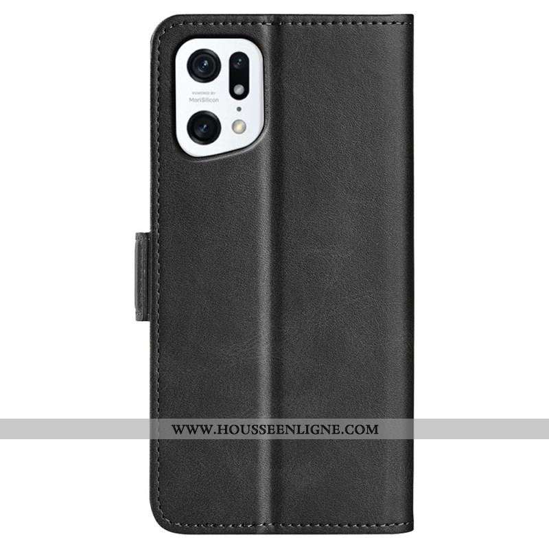 Housse Oppo Find X5 Double Rabat