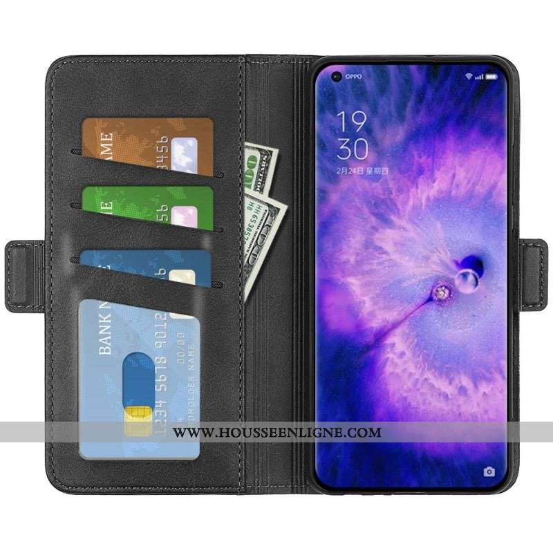 Housse Oppo Find X5 Double Rabat