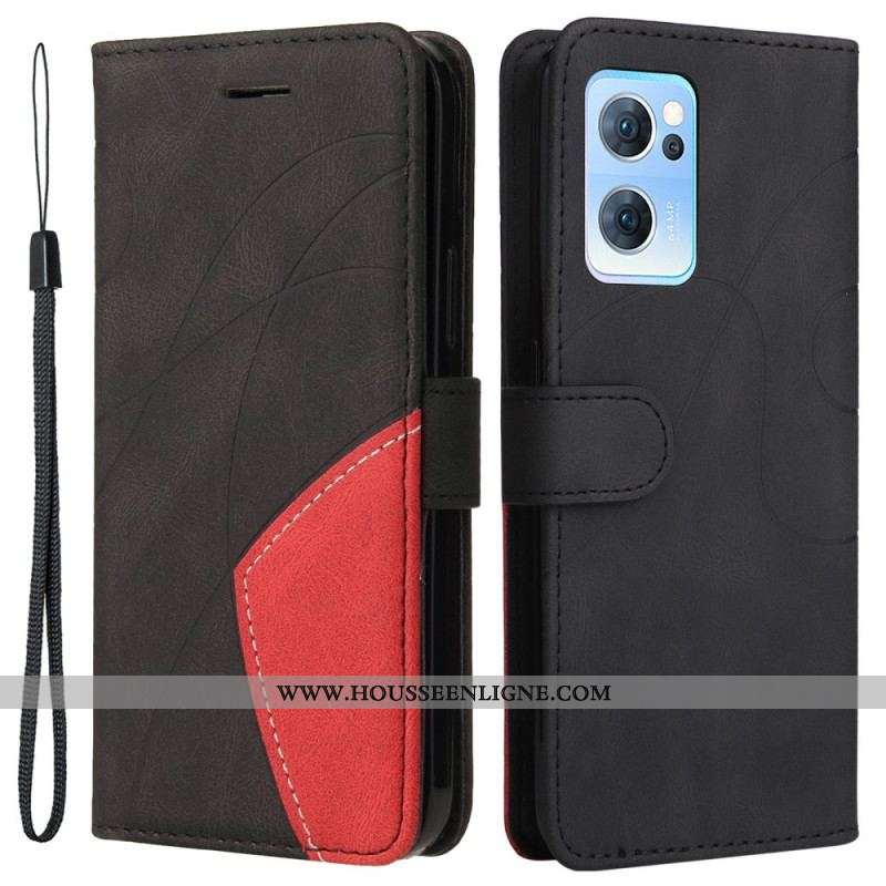 Housse Oppo Find X5 Lite Bicolore à Lanière