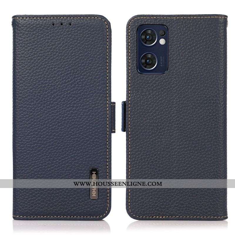 Housse Oppo Find X5 Lite Cuir Litchi KHAZNEH RFID