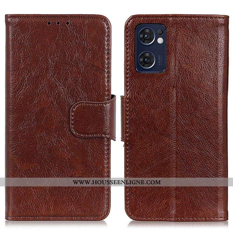 Housse Oppo Find X5 Lite Cuir Nappa Fendu