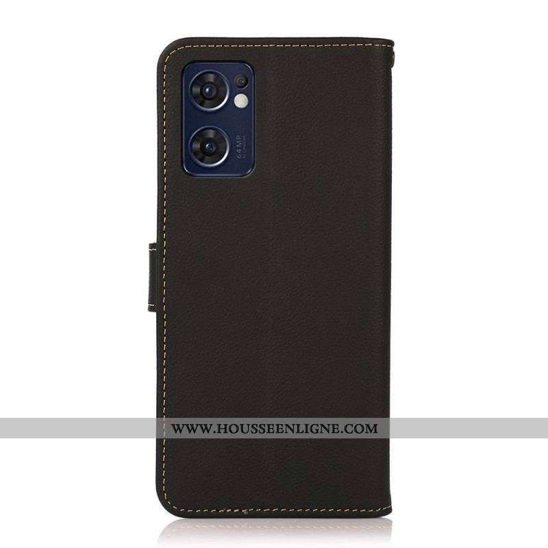 Housse Oppo Find X5 Lite Cuir Véritable KHAZNEH RFID Stylé