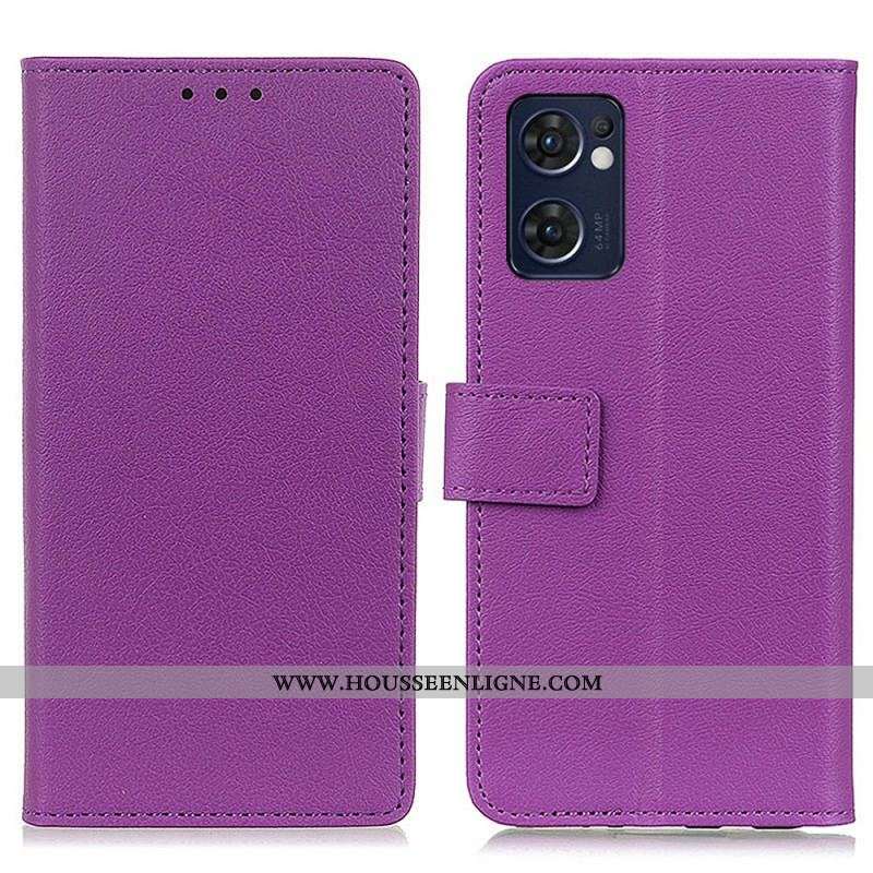 Housse Oppo Find X5 Lite Effet Cuir Classique