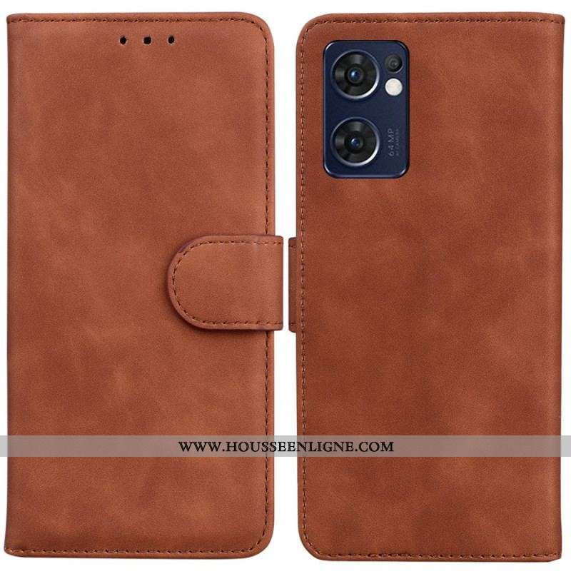 Housse Oppo Find X5 Lite Effet Cuir Monochrome