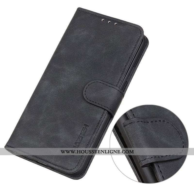 Housse Oppo Find X5 Lite Effet Cuir Vintage KHAZNEH