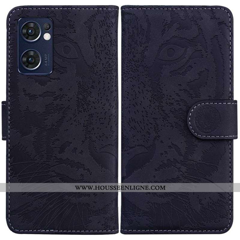 Housse Oppo Find X5 Lite Empreinte Face de Tigre