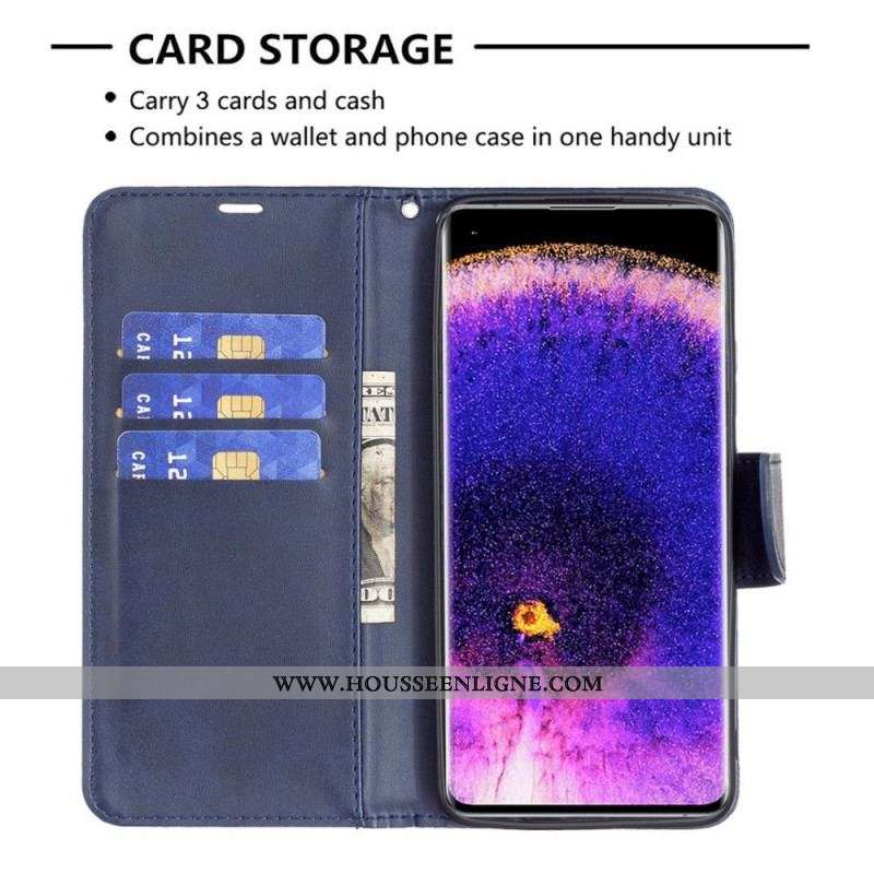 Housse Oppo Find X5 Lite Fermoir Oblique
