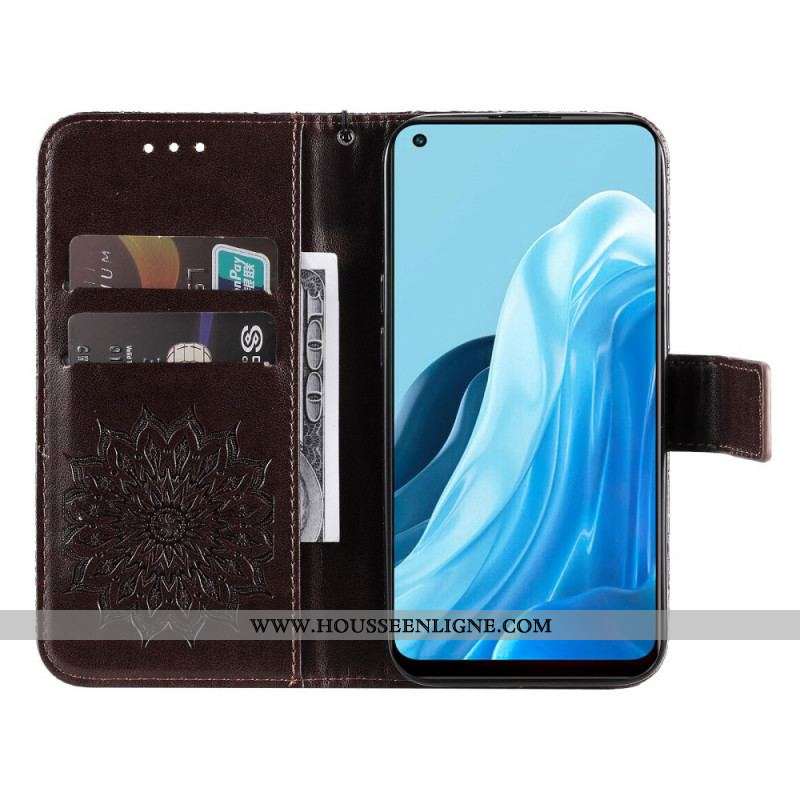 Housse Oppo Find X5 Lite Mandala Soleil à Lanière
