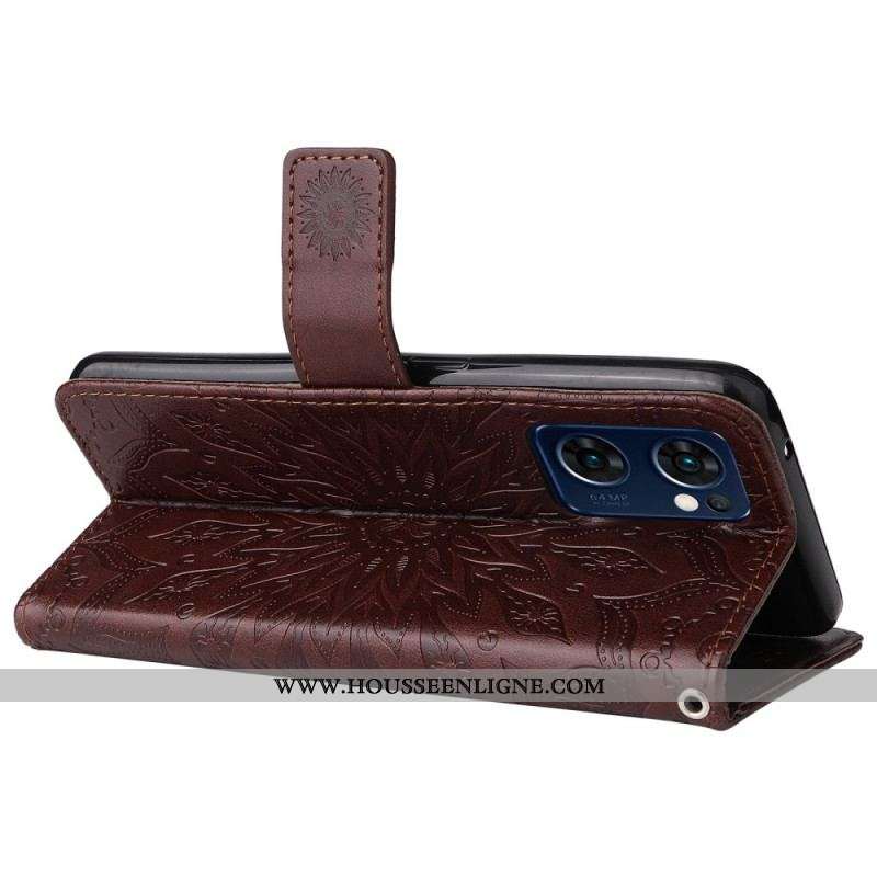 Housse Oppo Find X5 Lite Mandala Soleil à Lanière