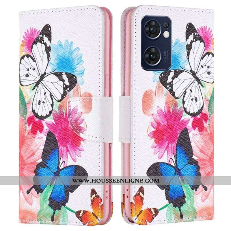 Housse Oppo Find X5 Lite Papillons Peints