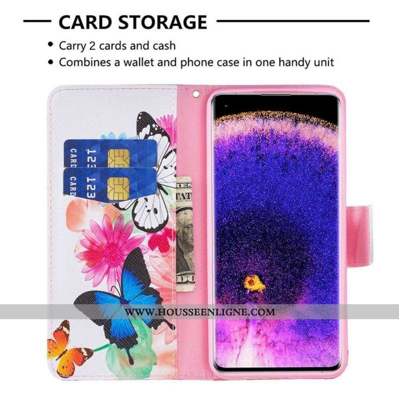 Housse Oppo Find X5 Lite Papillons Peints