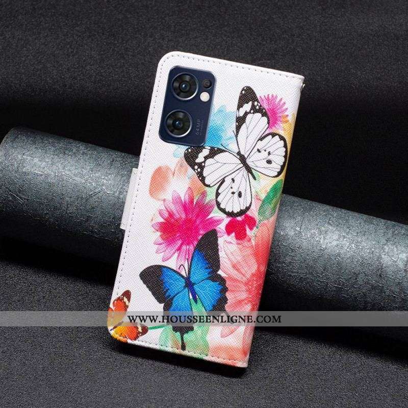 Housse Oppo Find X5 Lite Papillons Peints