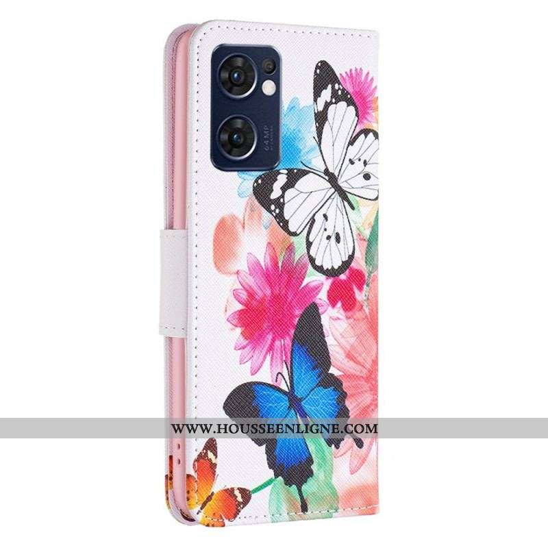 Housse Oppo Find X5 Lite Papillons Peints