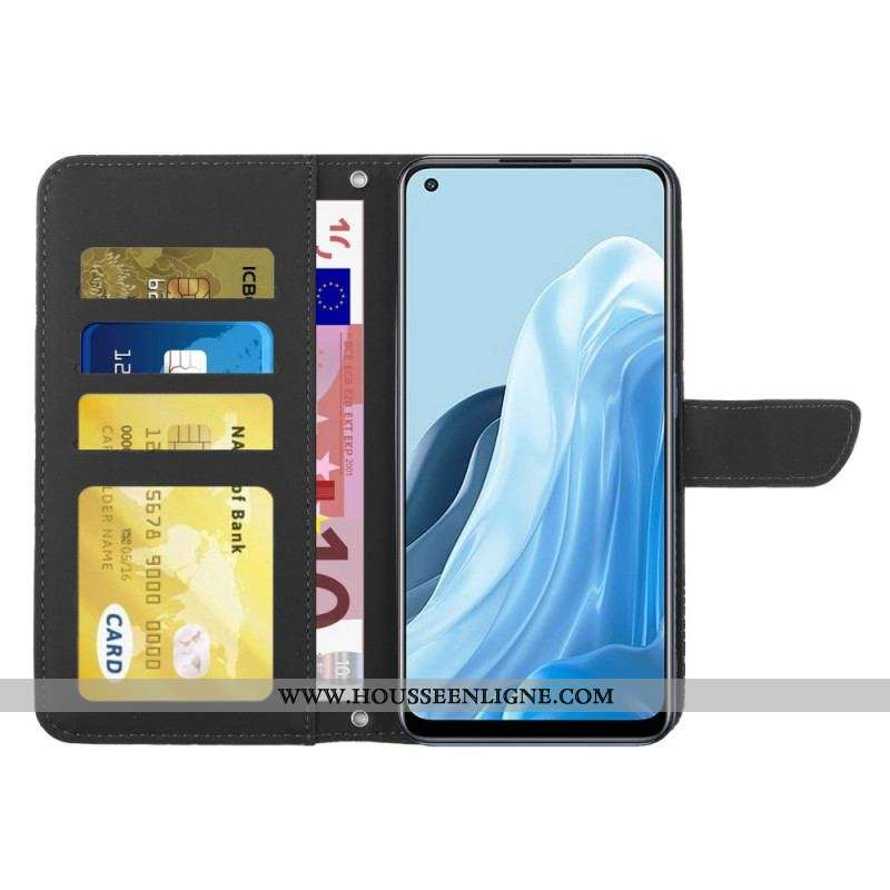 Housse Oppo Find X5 Lite Papillons avec Bandoulière