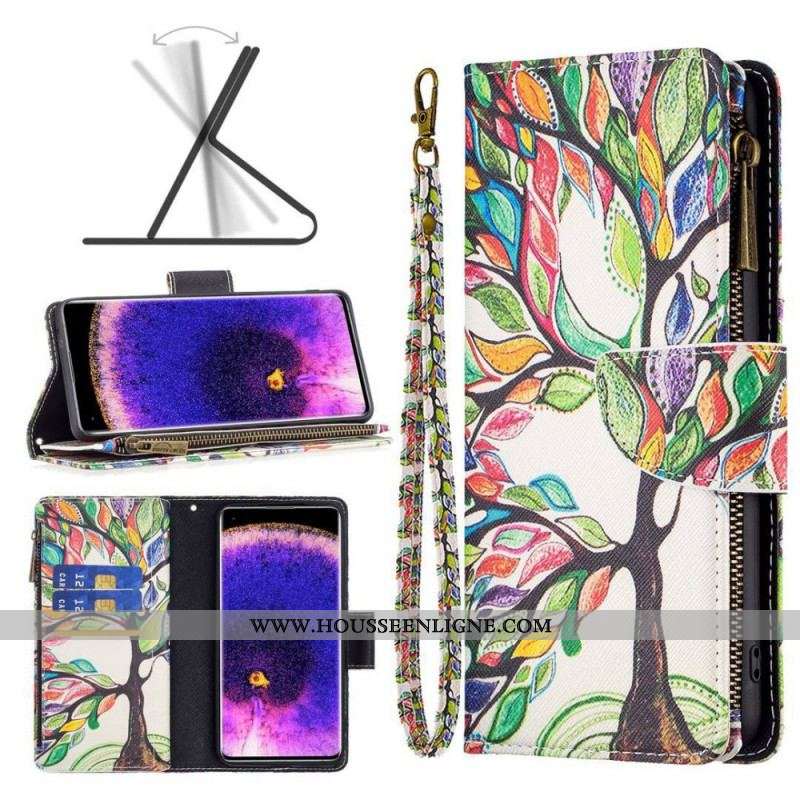 Housse Oppo Find X5 Lite Poche Zippée Arbre