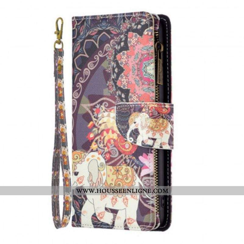 Housse Oppo Find X5 Lite Poche Zippée Éléphant