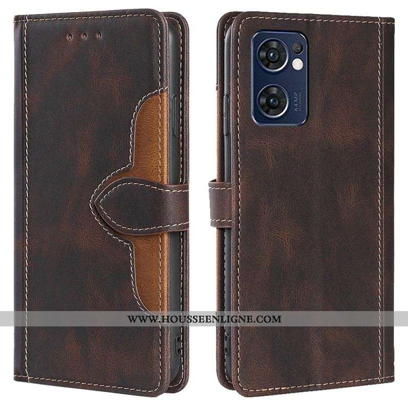 Housse Oppo Find X5 Lite Simili Cuir Bicolore Stylish