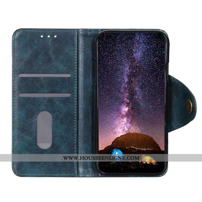 Housse Oppo Find X5 Lite Simili Cuir Bouton Verni KHAZNEH