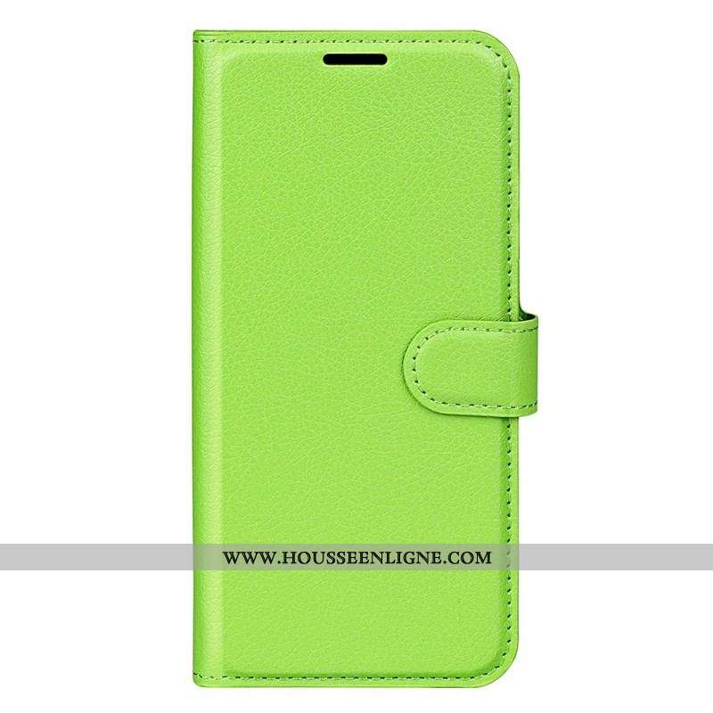 Housse Oppo Find X5 Lite Simili Cuir Litchi Classique