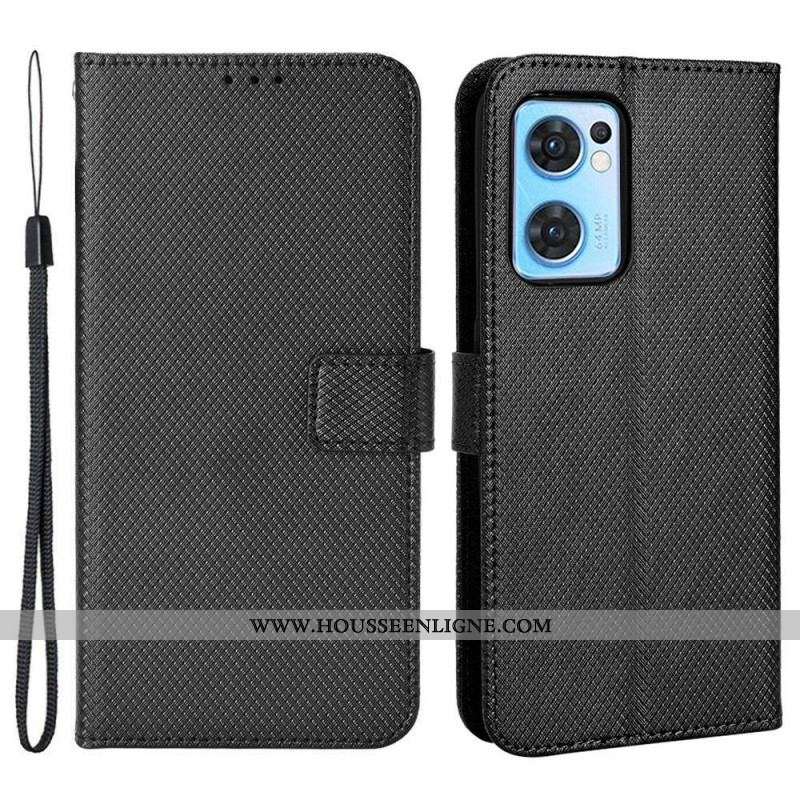 Housse Oppo Find X5 Lite Simili Cuir Stylé à Lanière