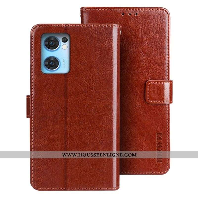 Housse Oppo Find X5 Lite Simili Cuir Vintage IDEWEI