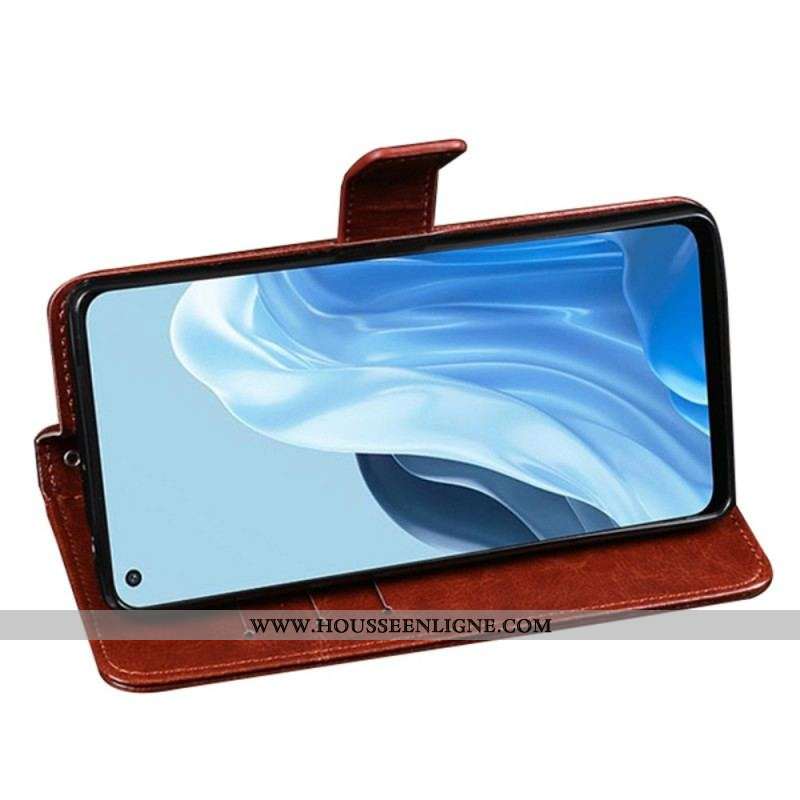 Housse Oppo Find X5 Lite Simili Cuir Vintage IDEWEI