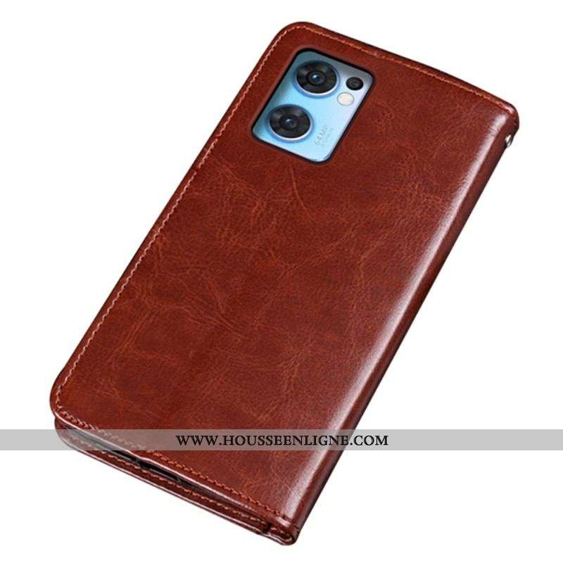 Housse Oppo Find X5 Lite Simili Cuir Vintage IDEWEI