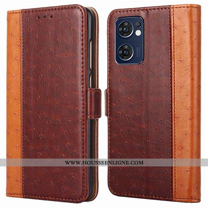 Housse Oppo Find X5 Lite Texture Peau d'Autruche