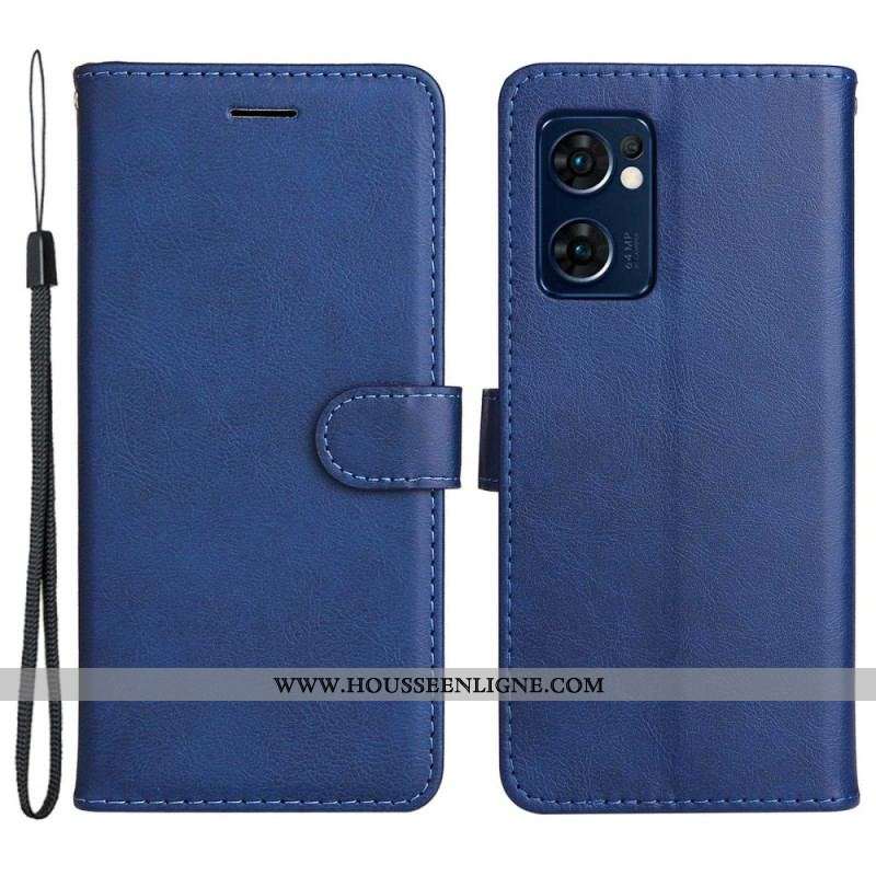Housse Oppo Find X5 Lite Unie à Lanière