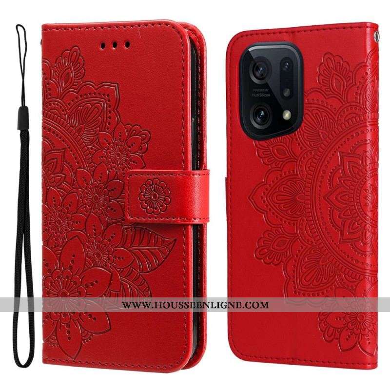 Housse Oppo Find X5 Mandala à Lanière