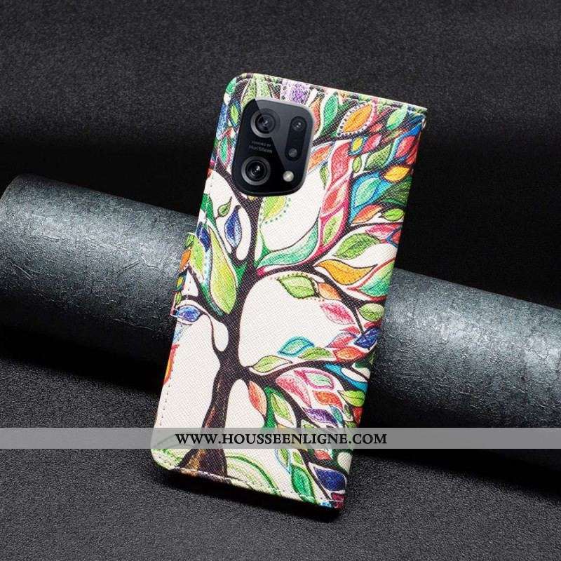 Housse Oppo Find X5 Peinture Arbre